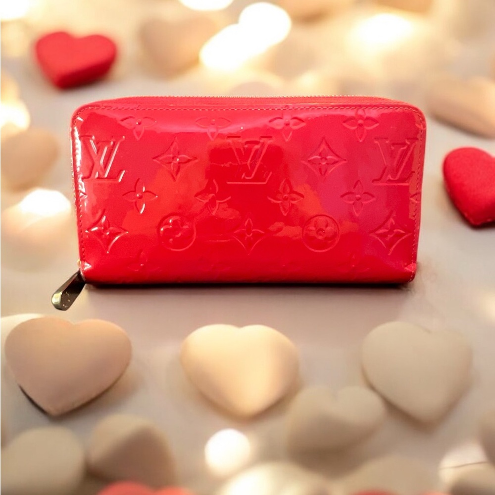 Louis Vuitton Red Vernis Patent Leather Empreinte Zippy Long Wallet A102